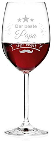 polar-effekt Leonardo Weinglas Personalisiert mit Gravur - Der Beste Papa der Welt - Rotwein-Glas 460ml - Geschenkidee für Papa ideal als Vatertagsgeschenk für Männer