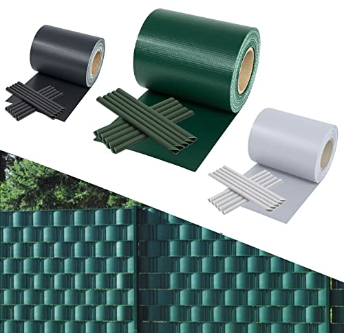 Yakimz Paneles de protección visual para vallas de doble varilla de 210 m x 19 cm, PVC, incluye 180 clips, valla de privacidad impermeable, 450 g/m², verde