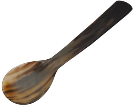 Mythrojan Cuchara Grande de Cuerno de Búfalo Pulido – 10 Pulgadas | Cubertería Artesanal para Servir, Cocina, Cócteles y Decoración Medieval
