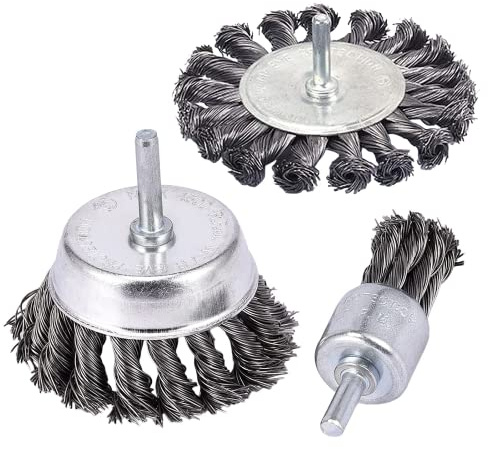 zalati Broca de alambre 3pcs rueda Copa Extremo Cepillo Juegos de taladro para Pintura-Superficie Pequeños Espacios Limpieza