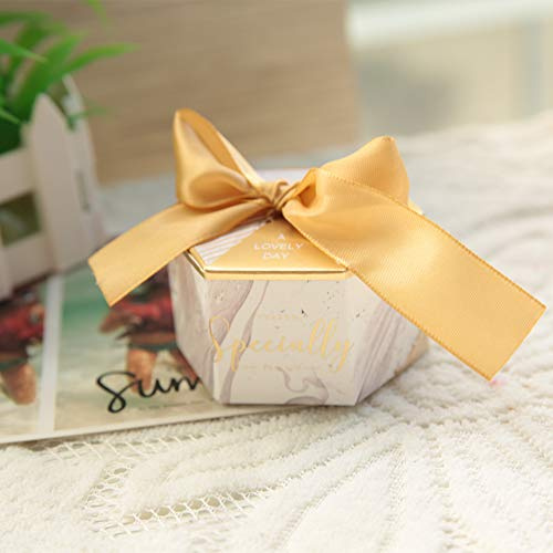 Hochzeit Pralinenschachtel, 30 Stück Pralinenschachtel Papier Geschenkboxen Hochzeit Party Favors Band Pralinenschachtel für Party Favors Brithday Favors Wedding Favors (marmor