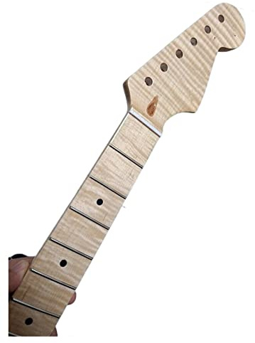 CAZARU Flame Maple E-Gitarrenhals 22 Fret Maple Griffbrett Dots Inlay Gloss