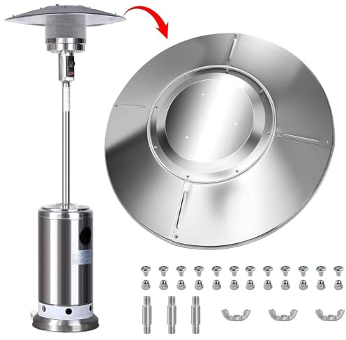 Holdes Panneau réflecteur pour Chauffage de terrasse - Pièces de Rechange pour Chauffage de terrasse de 83 cm avec 3 Trous pré-percés - Déflecteur de Chaleur Durable - Accessoire de terrasse à