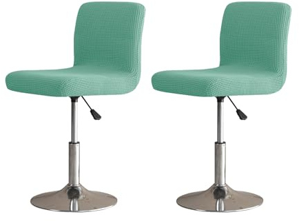 LIFEDX Stuhlhussen für Barhocker Mit Rückenlehne - 2/4/6 Stück, Stretch Bezüge, Waschbare Abdeckung für Hohe Barstühle - Grün||2 Stück