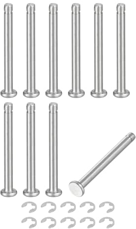 QUARKZMAN 10Set M3x30mm Perno Posizionamento Cilindrico Elastico Albero Acciaio Inossidabile 304, Perno Posizione Cilindro Cerniera Scanalato Testa Piatta con Ring Fissaggio Clip E, Argento