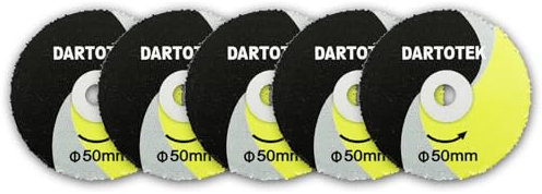 DARTOTEK Disques à tronçonner le bois, Molette de coupe en carbure de tungstène, Disque à découper sur bois avec clous, Caoutchouc, Plastique 5pcs 50mm + Tige ronde amovible + Tournevis monobloc