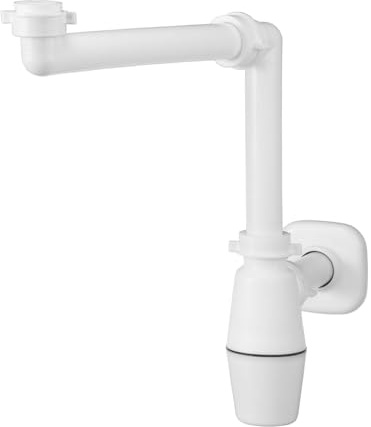 Sifone lavabo salvaspazio a bottiglia raccordo 1”-1”1/4 in polipropilene bianco 32-40 mm