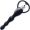 Estimulación de próstata para hombre, 16,5 cm, vibrador anal, bolas anales con vibración, bolas anales para mujeres y hombres, vibración de próstata, cómodo mango de silicona, color negro, cadena anal