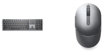 Dell Multi-Device Wireless KB - KB700 KB700-GY-R-GER & Mobile Pro Wireless Mouse - MS5120W - Titan Gray