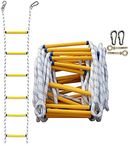 PNAJFUEL Home Fire Escape Ladder Rope Ladder, Notfall-Leitern Für 2-6 Stockwerk Fenster Und Balkon, Flamme Resistent Sicherheit Strickleiter/5M