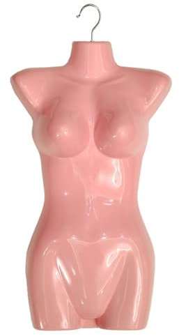 asdchZen Hängende Modepuppe Zum Ausstellen, Schneiderpuppe Für Rücken, Körper, Torso, Mit Haken Zum Aufhängen, Modellständer Aus Kunststoff Für T-Shirt-Ausstellung,Pink,a,Medium,15pcs