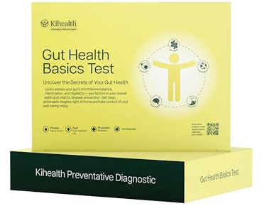 Kihealth - Gut Health Basics Test - At-Home Comprehensive Stool Analysis Test for Microbiome Balance, Digestion, Inflammation, GI Concerns & More - for Adult Men & Women - 1 Kit Included