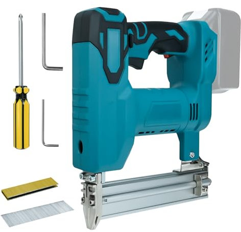 Pistola de grapas eléctrica para Makita 18 V/20 V Max baterías, clavadora y grapadora 2 en 1, 20 tiros por minuto para proyectos DIY de tapicería, bricolaje y carpintería (batería no incluida)