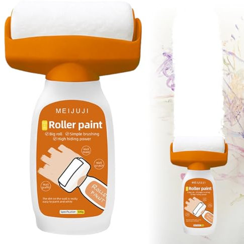Wandreparatur-rollbürste mit Wandreparaturpaste, Wandfarbe Ausbessern Weiß, 500g Ausbesserungsfarbe Weiss Roller, Wand Reparatur Rollbürste, Für Graffiti Kratzer Flecken Risse Und Beschädigte Wände