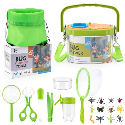 Growithu Bug Hunting Kit per bambini: 23 pezzi Bug Catcher per bambini Outdoor Explorer giocattoli per 3 4 5 6 7 anni