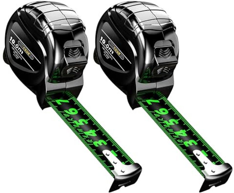 xowwyue Metri a Nastro,2 Pezzi Metro A Nastro 10m Scala Doppia Faccia | Metro Impermeabile Fai Da Te Fluorescente Doppia Scala per Utilizzi Industriali e Domestici da Disegno