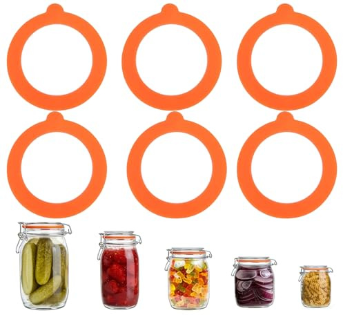 20-Piece Replacement Seals, Silicone Seals for Kilner Jar Seals, Food Preservation, Airtight Storage for Kitchen, Grade Silicone jar gaskets Keep Food Freshness