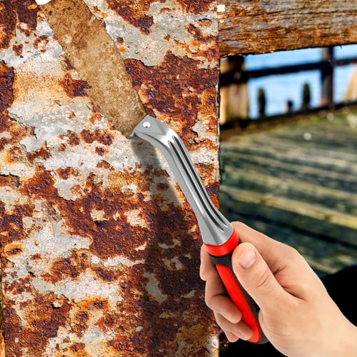 Kraftskrapa 24 x 4,5 x 2,5 cm triangulärt dragblad högkvalitativ universalskrapa ergonomisk ultra-halkfri dragskrapa färgskrapa tapetskrapa karbid skrapa för trä metallsten