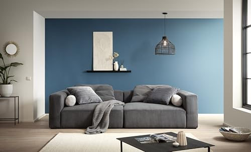 DOMO. collection Sofa Luciana, 2 Sitzer Bigsofa Garnitur in Cord, Rechteckig, Rückenlehne mit Polsterkisen, Füße mit Filzgleitern, 2er Couch, Polstergarnitur, 304 x 135 x 69 (BxTxH), anthrazit
