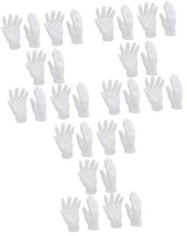 Gatuida 24 Paare Dicke Weiße Baumwollhandschuhe Arbeitshandschuhe Schutzhandschuhe für Damen und Herren Atmungsaktiv Langlebig Vielseitig Einsetzbar Passform Sicherer Schutz bei