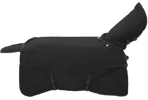 vidaXL Manta para Caballo Verde Oscuro y Negro 155 cm Poliéster, Manta Ecuestre Moderna, Cubierta de Invierno, Impermeable, Lavable, Caliente para tu Caballo