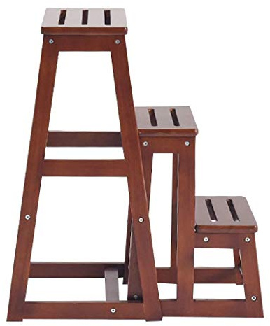 Step stool, portable shoe bench, stair chair, multifunctional shelf/flower stand, 3-step wooden ladder