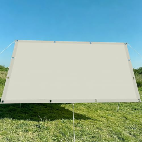 Vela Ombreggiante 6 x 8 m Impermeabile Tendalino Parasole Idrorepellente e Antivento per Esterno Giardino Terrazza Colore, bianco