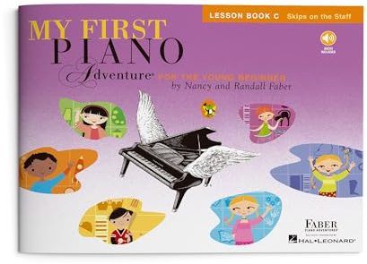 My First Piano Adventure: Lesson Book C | Beginner Piano Method Book | Learn Skips and Early Staff with Online Audio | Piano Sheet Music Songbook | Faber Piano Book for Kids