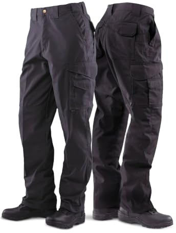 Tru-Spec 24-7 Original Tactical Pants - Water-Resistant Ripstop Cargo Work Pants for Men, Concealed Carry & Knee Pad Openings - Black - 34W x 34L