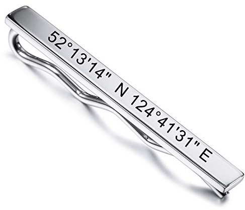 MeMeDIY Custom Krawattenklammer Gravur Name Datum Personalisierte Krawattenhalter für Männer Jungen Edelstahl Wasserbeständiger Schmuck Hochzeitstag Geschäftsgeschenk für Vater Ehemann Bräutigam