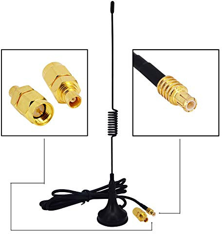 ADS-B Antenna 1090Mhz Antenna MCX Plug 2.5dbi Magnet Base ADS-B Aerial Receiver with RG174 1M &MCX Female to SMA Male Adapter 1090MHz ADS-B RTL SDR Software Defined Radio USB Stick Dongle Tuner