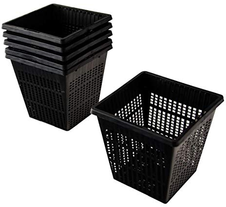 Pisces Pond Square Plant Basket 11 x 11 x 11cm - 6 Pack of Pond Planting Pot