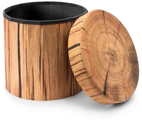 Sorbus Tree Stump Stool, Toy Storage Ottoman 15 Inch Fake tree stumps Log Stool Storage, Artificial Tree Trunk, Perfect Footstool Kids Toy Chest, Rustic Log Cabin Decor Bench, Pedestal, Side End Table