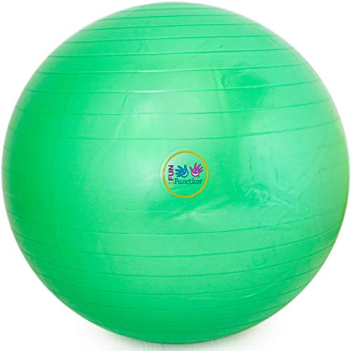 Fun and Function Therapy Ball for Kids, Exercise, Yoga, Balance, Stability, Active Seating Alternative for Classrooms and at Home, Supports Sensory Seekers & Children with ADHD - 24 Green