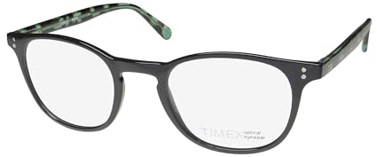 Timex 4:19 Uhr Signature Logo Premium Acetat Vollrand Hot Eyeglass Frame/Brille, Schwarz