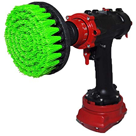 Kornely Premium Drill Brush Professional – Medium-Stiff 13 cm Green | Scratch-Free Kitchen Cleaning Brush for Ovens, Hobs, Worktops, Floor Tiles, Linoleum, Cupboard Doors and Greasy Cookware