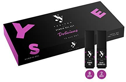 YES!YOU Hybrid Gel Delicious Set - 8 Farben mit 2 klaren Hybrid-Basislacken