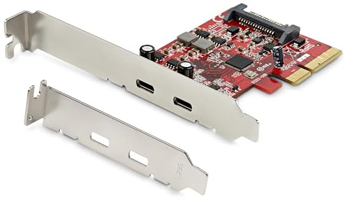 StarTech 2 Port USB 10Gbit/s PCIe Karte, nur Daten (PEXUSB312C3) | USB-C 3.1 Gen 2, PCIe Gen 3 x4, ASM3142-Chipsatz, UASP, Full Profile und Low Profile