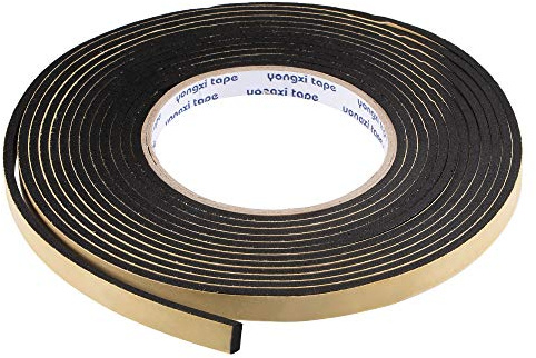 sourcing map Ruban d'étanchéité en mousse EVA auto-adhésif pour isolation de fenêtre ou porte 10 mm de large 3 mm d'épaisseur 5 m de long