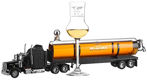 polar-effekt Modelltruck Carafe à décanter avec grappa – 0,5 l de cognac de fruits Grappa Barrique – 42 % de plaisir – Cadeau pour grand-père, papa, homme – Motif carte du monde