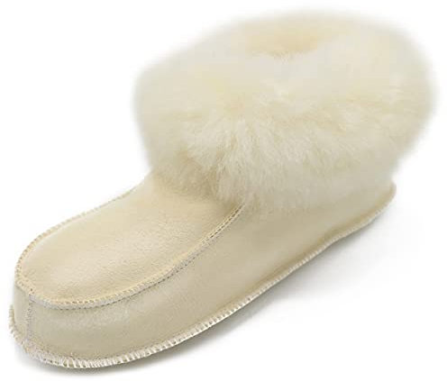 Hollert Lammfell Hausschuhe BETTSCHUHE Sleepy medizinische Gerbung Merino Echtleder Fellschuhe atmungsaktiv Schuhgröße 41