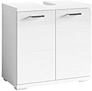 byLIVING Waschtischunterschrank Nebraska, 2-türig, B 60, H 59, T 31,5 cm | stehender Waschtischunterschrank, in Mattweiß Hochglanz Weiß