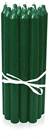 LUMELY dänische Premium Stabkerzen Grün, 12er Pack, Höhe 29cm, Ø 2,2cm, Brenndauer ca. 14 Stunden, zylindrische Leuchterkerzen, Deko Kerzen Set, Kerzen Skandinavisch