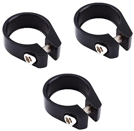 BEEK 1XOI Aluminum Alloy Saddle Mount, Quick Release Clamp, 28.6 mm, for 27.8-28.8 mm Bicycle Seat Post, Black, 3 Pieces, Acrylic