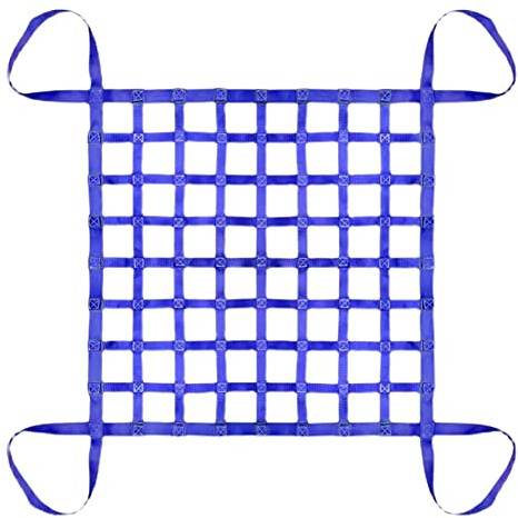 Safety Lifting Netting, Truck/Trailer/Cargo Net, Nylon Flat Webbing Net, Heavy Duty Rigging Strap for Lifting and Towing (Color : Purple, Size : 4x4m(2ton))