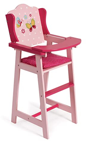 Bayer Chic 2000 - 501-90 - Puppenhochstuhl für Puppen bis 46 cm, Puppenmöbel, Puppenzubehör, Papilio pink, 30 x 26.5 x 59 cm