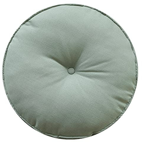 SUARIA Cord Verdicken Bodenkissen Rund Super Weich Sitzkissen Dauerhaft Tatami Meditationskissen Für Joga Wohnzimmer Balkon Dekoration Innen-Grün 60cm(24inch)