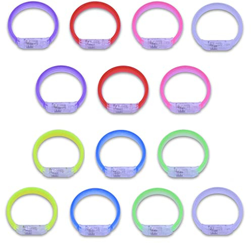 M.best LED Armbänder, 35 Stück blinkend Armreif blinkleucht Leuchtarmbänder für Kinder Geburtstag Party Disco Halloween Weihnachten