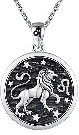 REDSUN Collana con Costellazione, Collana con Segno Zodiacale in Argento Sterling 925, Ciondolo con 12 Costellazioni, Collana Ossidata, Gioielli per Donne e Ragazze, 22 x 22 mm