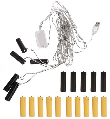 Éliminateur de Piles AA/AAA 4.5V et 3V, Accessoire de transformateur pour Bougies électroniques, Jouets et lumières électriques (AA 5in1)